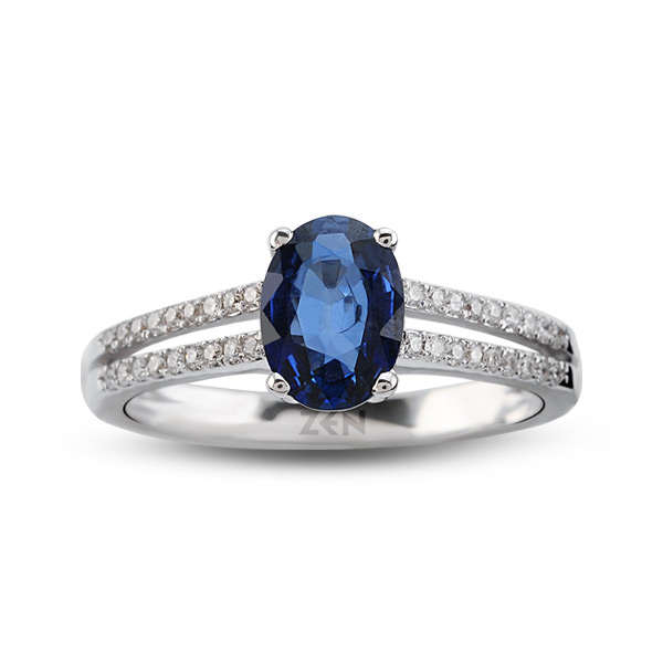 0,16ct Diamond Sapphire Ring