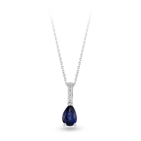 0,03ct Diamond Sapphire Pendant