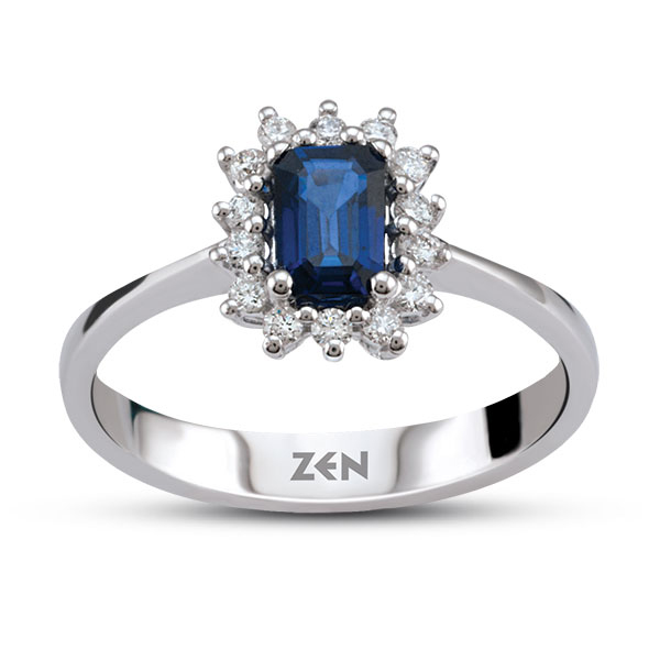 0,17ct Diamond Sapphire Ring