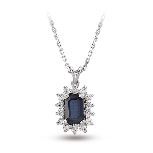 0,17ct Diamond Sapphire Pendant 
