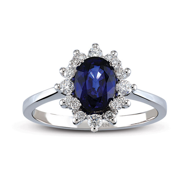 0,22ct Diamond Sapphire Ring 