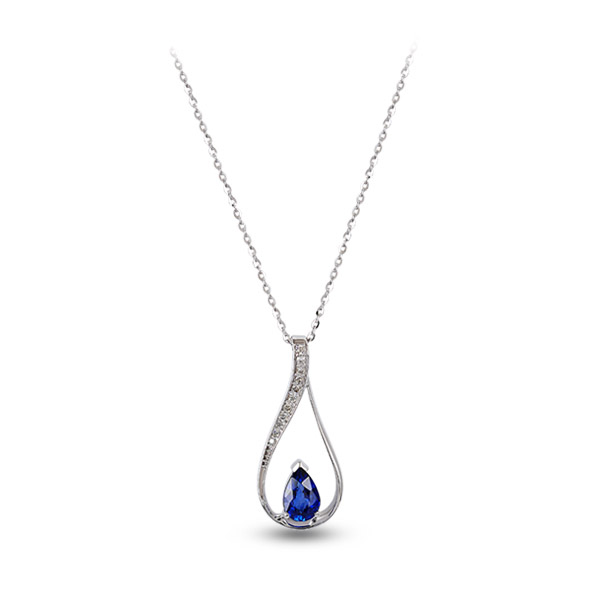 0,06ct Diamond Sapphire Pendant