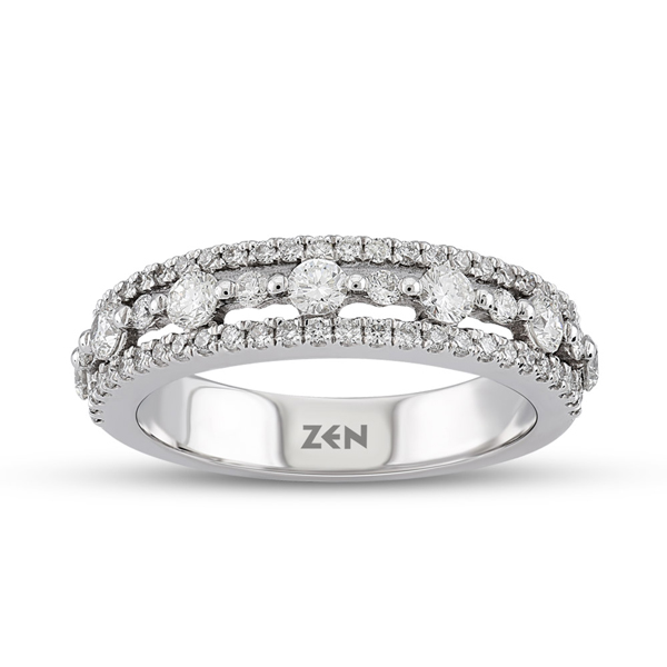 0,79ct Diamond Half Eternity Ring