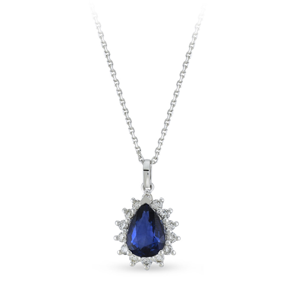 0,37ct Diamond Sapphire Pendant
