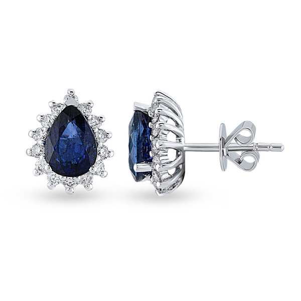 0,42ct Diamond Sapphire Earrings