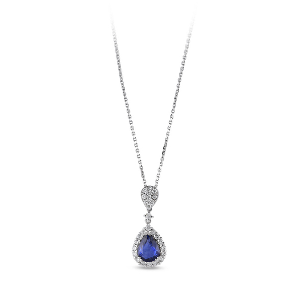 0,42ct Diamond Sapphire Pendant