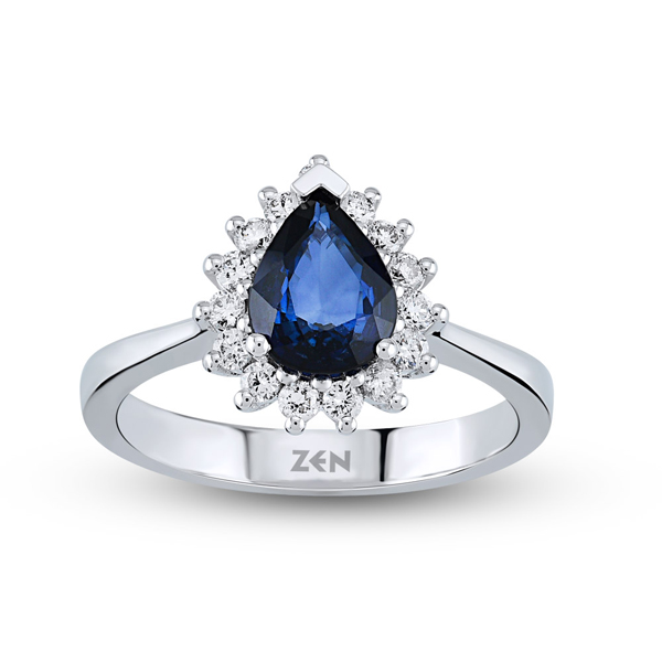 0,37ct Diamond Sapphire Ring 