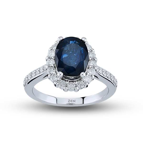 0,56ct Diamond Sapphire Ring