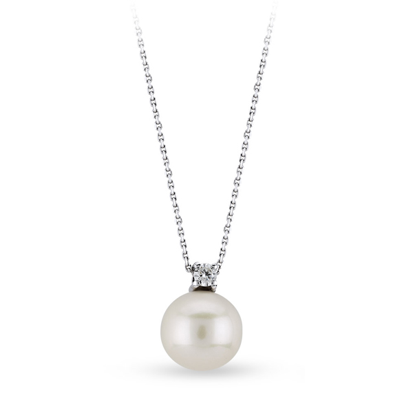 0,04ct Diamond White Pearl Pendant