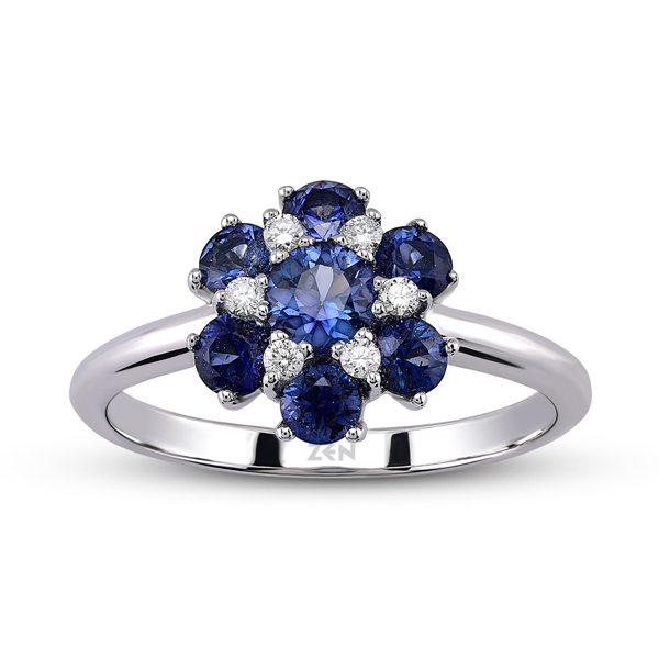 0,08ct Diamond Sapphire Ring 