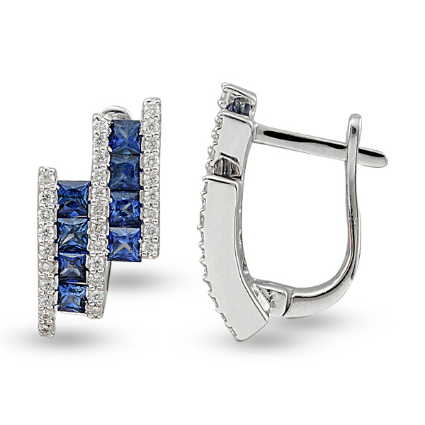 0,21ct Diamond Sapphire Earrings