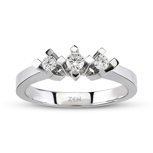 0,18ct Three Stone Diamonds Ring