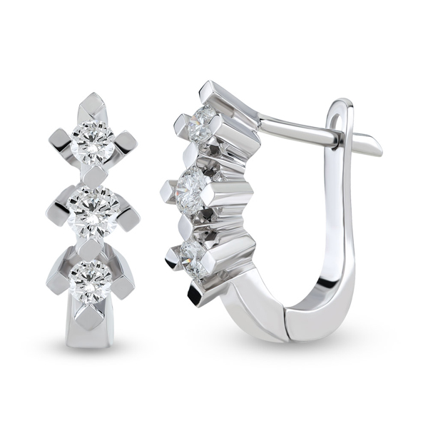 0,36ct Three Stone Diamonds Earrings