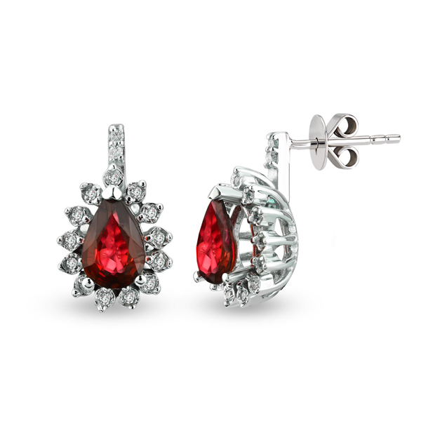 0,06ct Diamond Ruby Earrings