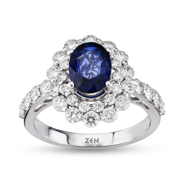 1,24ct Diamond Sapphire Ring