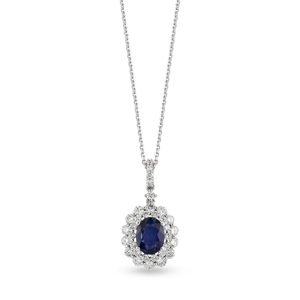0,93ct Diamond Sapphire Pendant