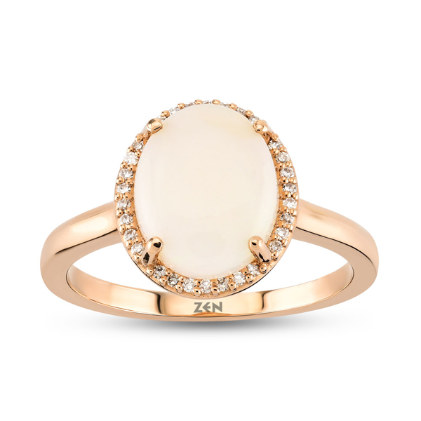 0,07ct Diamond Opal Ring