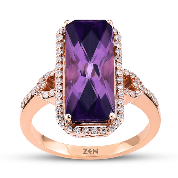 0,27ct Diamond Amethyst Ring