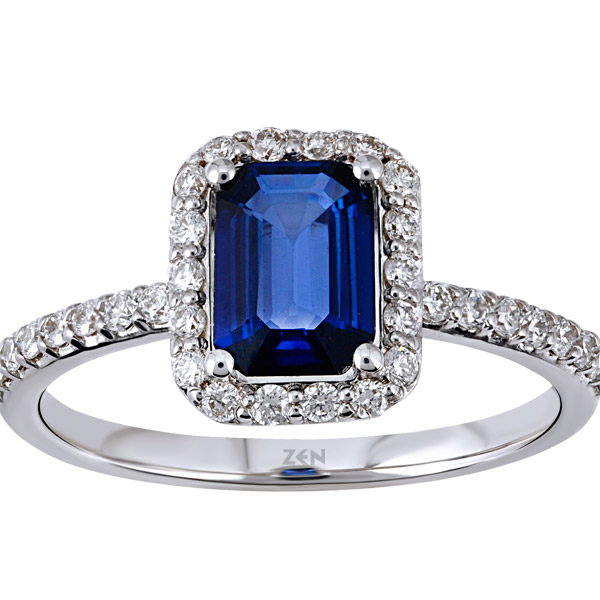 0,20ct Diamond  Sapphire Ring