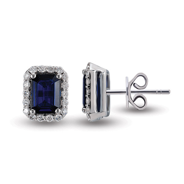 0,23ct Diamond Sapphire Earrings