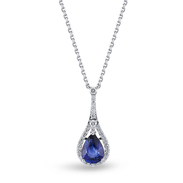 0,36ct Diamond Sapphire Pendant