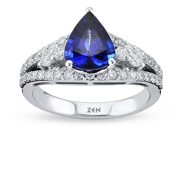 0,66ct Diamond Sapphire Ring