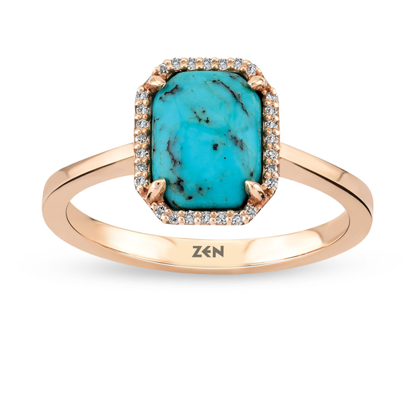 0,06ct Diamond Turquoise Ring