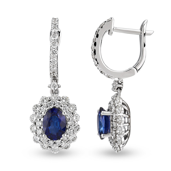 1,56ct Diamond Sapphire Earrings