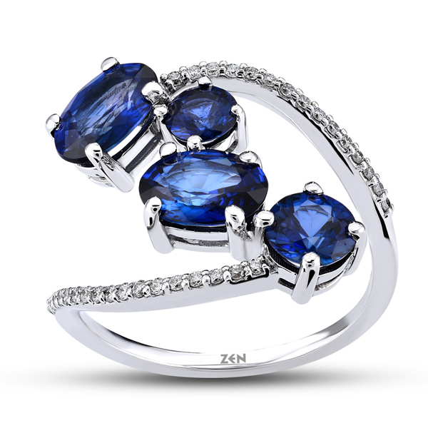0,13ct Diamond Sapphire Ring 