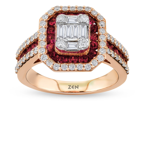 0,70ct Diamond Ruby Ring