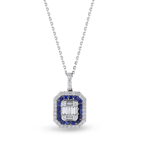 0,46ct Diamond Sapphire Pendant