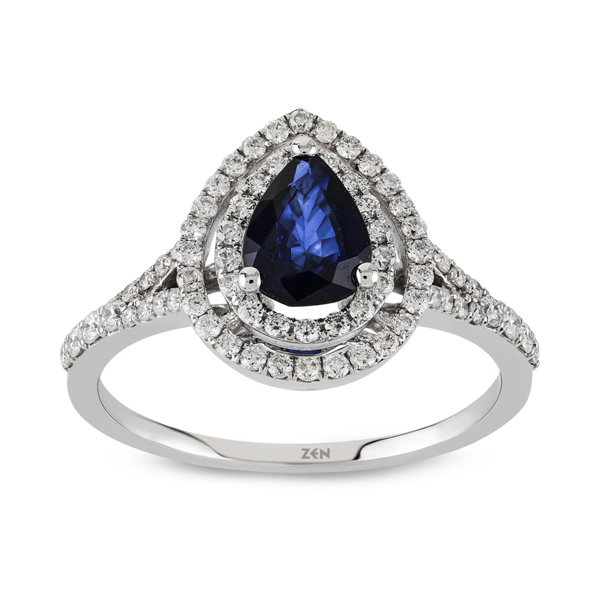 0,33ct Diamond Sapphire Ring