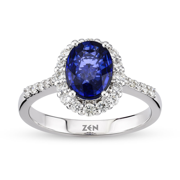 0,24ct Diamond Sapphire Ring 
