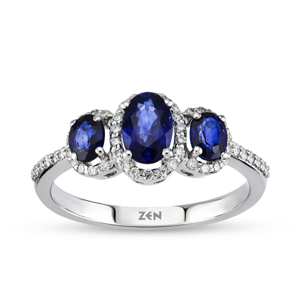 0,19ct Diamond Sapphire Ring 