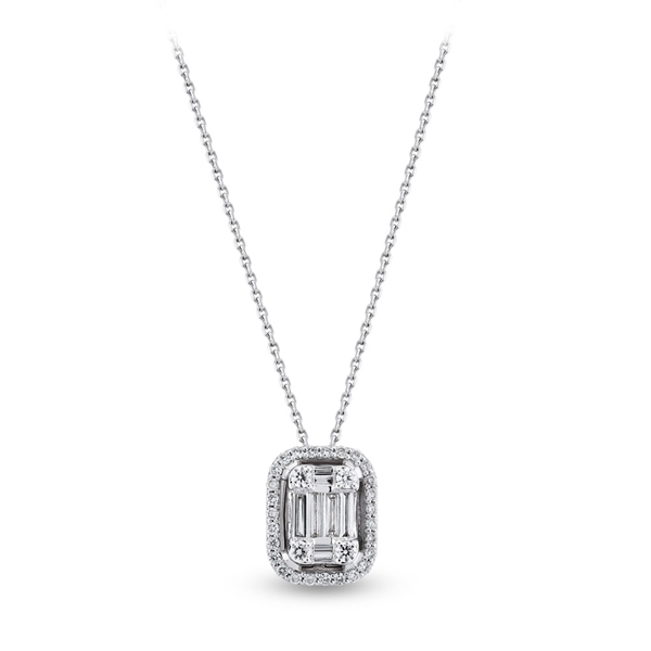 0,45ct Baguette Diamond Pendant 