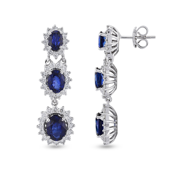 2,09ct Diamond Sapphire Earrings