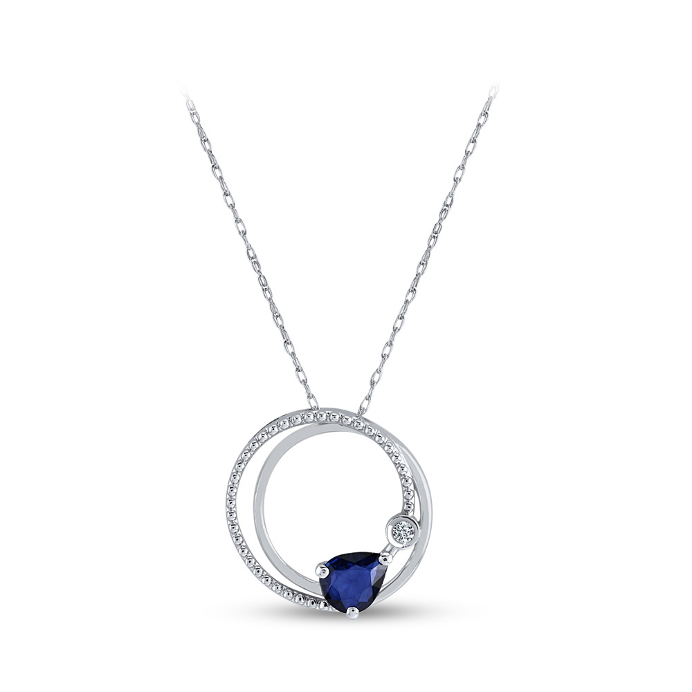 0,01ct Diamond Sapphire Pendant