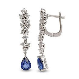 0,66ct Diamond Sapphire Earrings 
