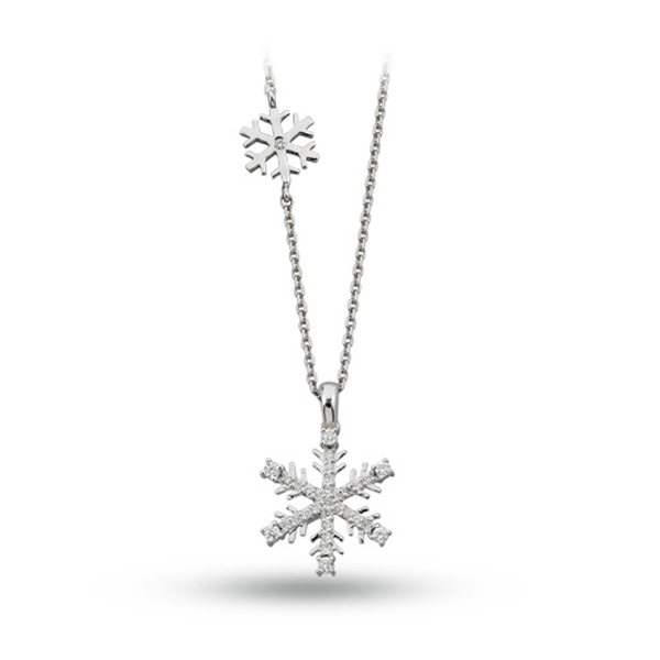 0,09ct Diamond Snowflake Pendant