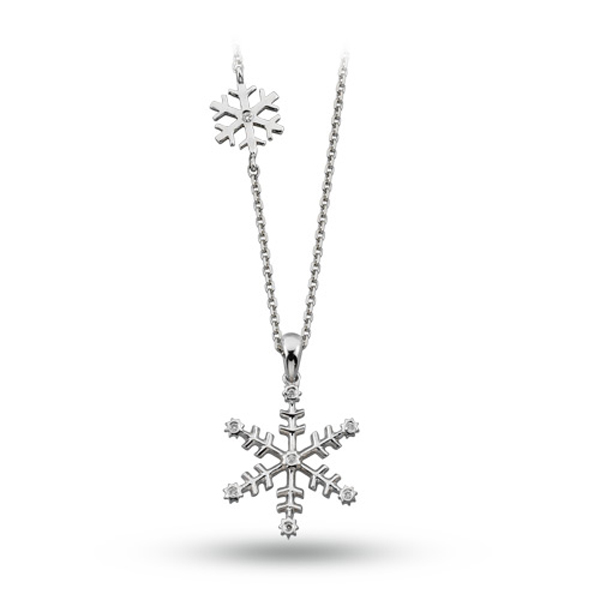 0,03ct Diamond Snowflake Pendant