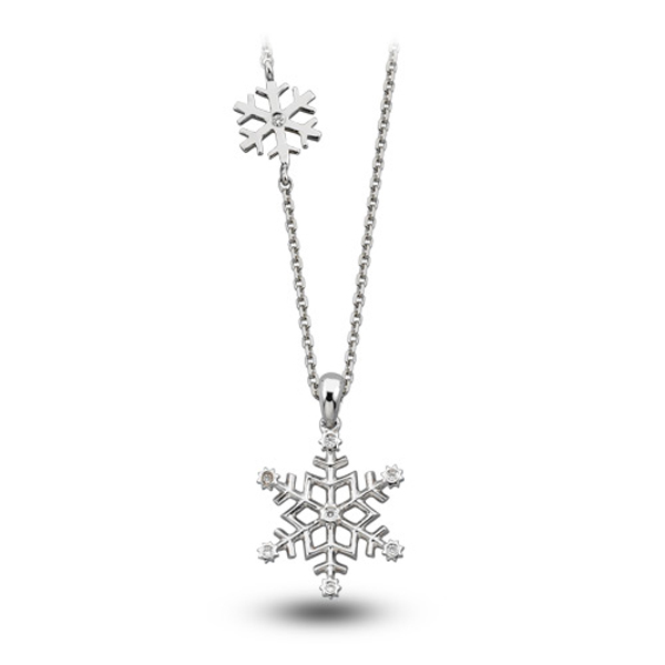 0,03ct Diamond Snowflake Pendant 