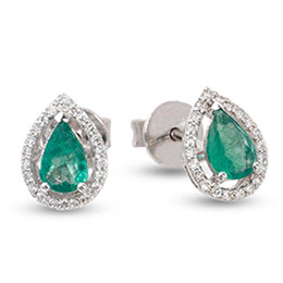0,19ct Diamond Emerald Earrings