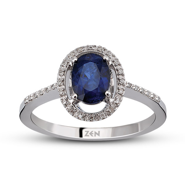 0,06ct Diamond Sapphire Ring