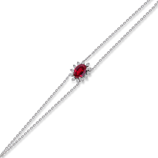 0,03ct Diamond Ruby Bracelet  