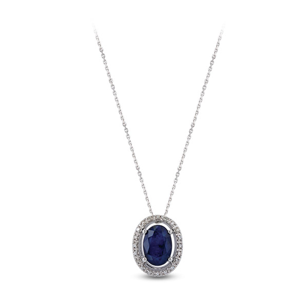 0,04ct Diamond Sapphire Pendant