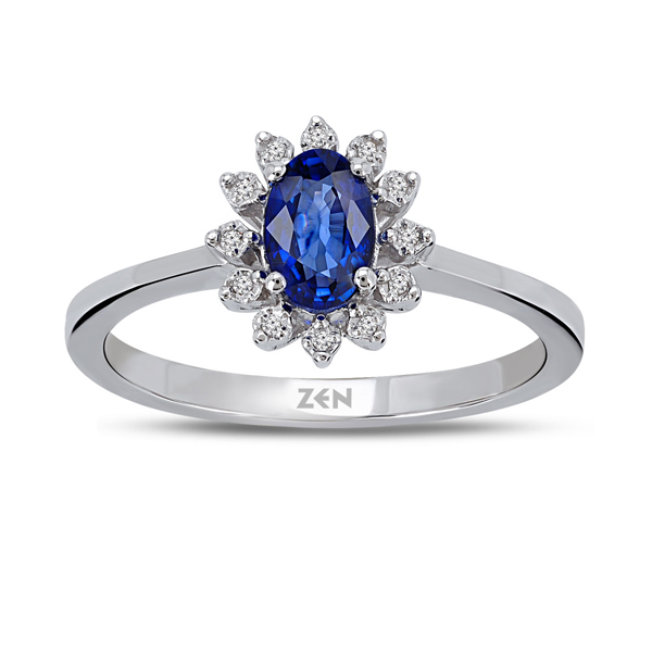 0,02ct Diamond Sapphire Ring