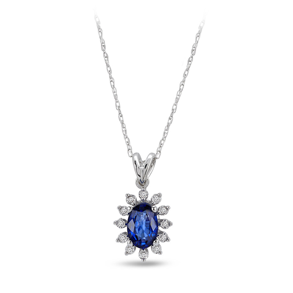 0,02ct Diamond Sapphire Pendant  