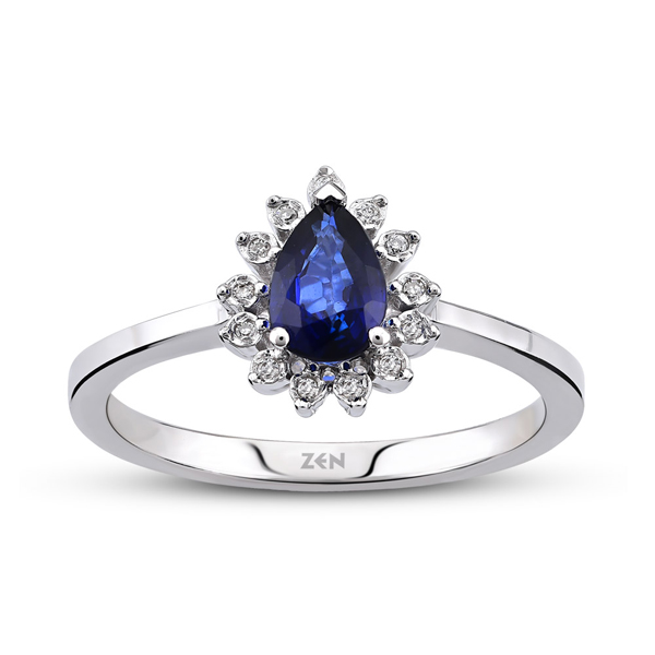 0,02ct Diamond Sapphire Ring 