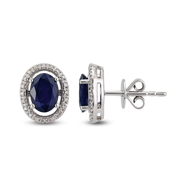 0,06ct Diamond Sapphire Earrings