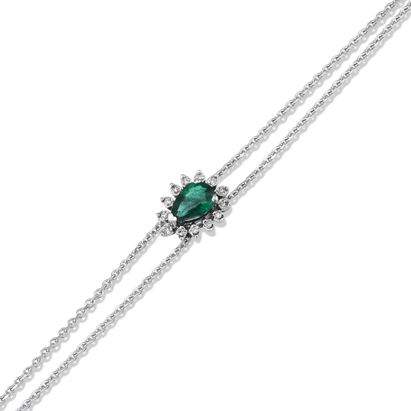 0,02ct Diamond Emerald Bracelet 